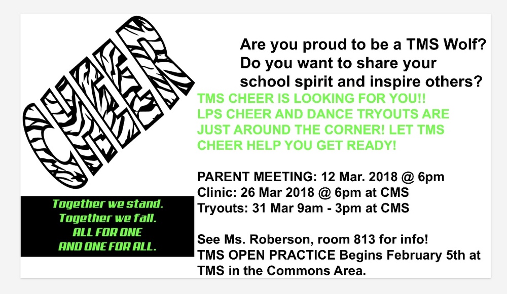 Cheerleading and Dance Tryouts Information!