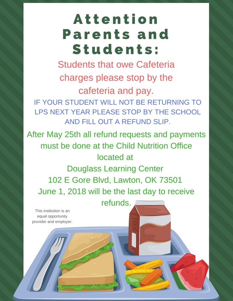 Cafeteria charges and refund requests are now due!