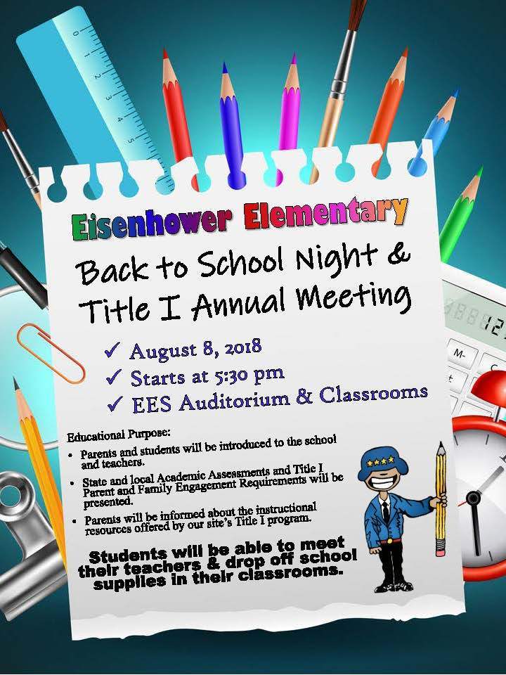 EES Back to School Night & Title I Annual Meeting
