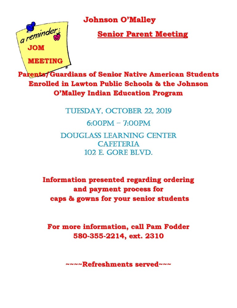 Indian Education Program: Senior Parent Meeting