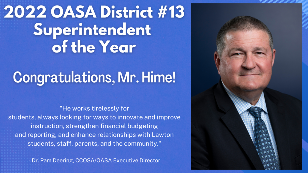 2022 OASA District #13 Superintendent of the Year