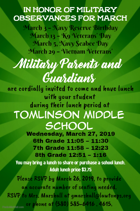 Military Parent Lunch Invitation