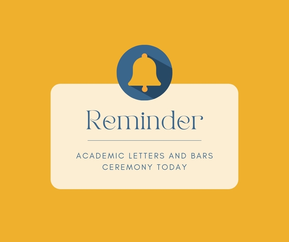 yello reminder image about letters and bars ceremony