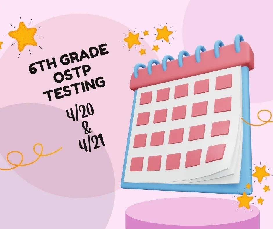 pink image of calendar with testing dates