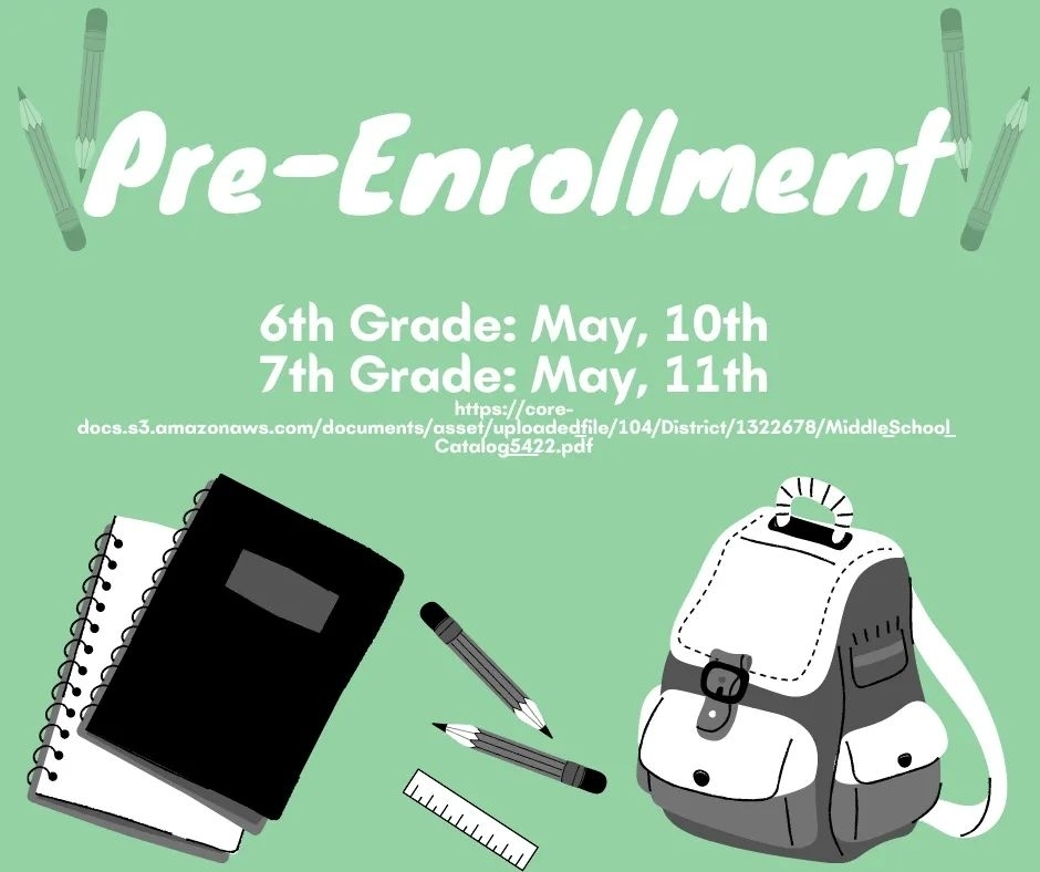 pre-enrollment info on mint green background.
