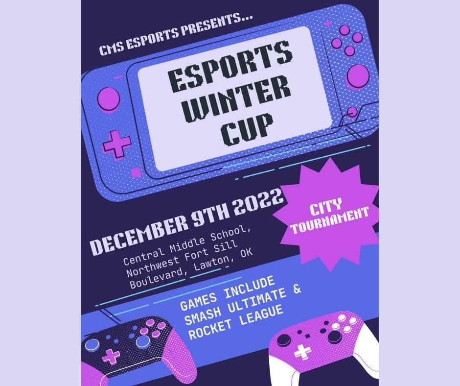 purple esports tournament flyer