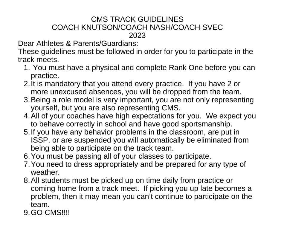 coaches note to track participants