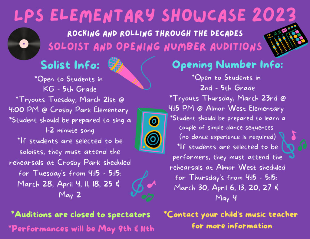 LPS Elementary Showcase 2023 Auditions