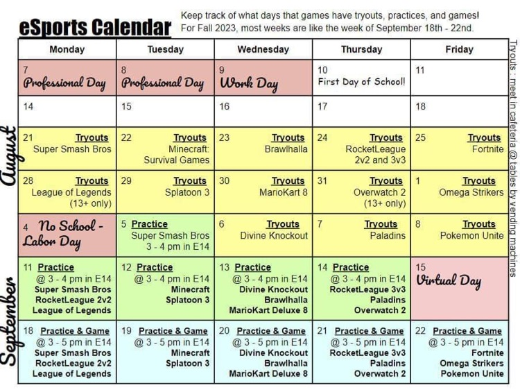eSports Calendar