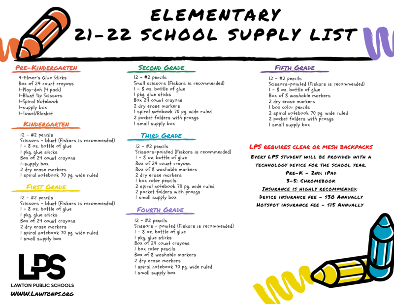 Elementary Supply List